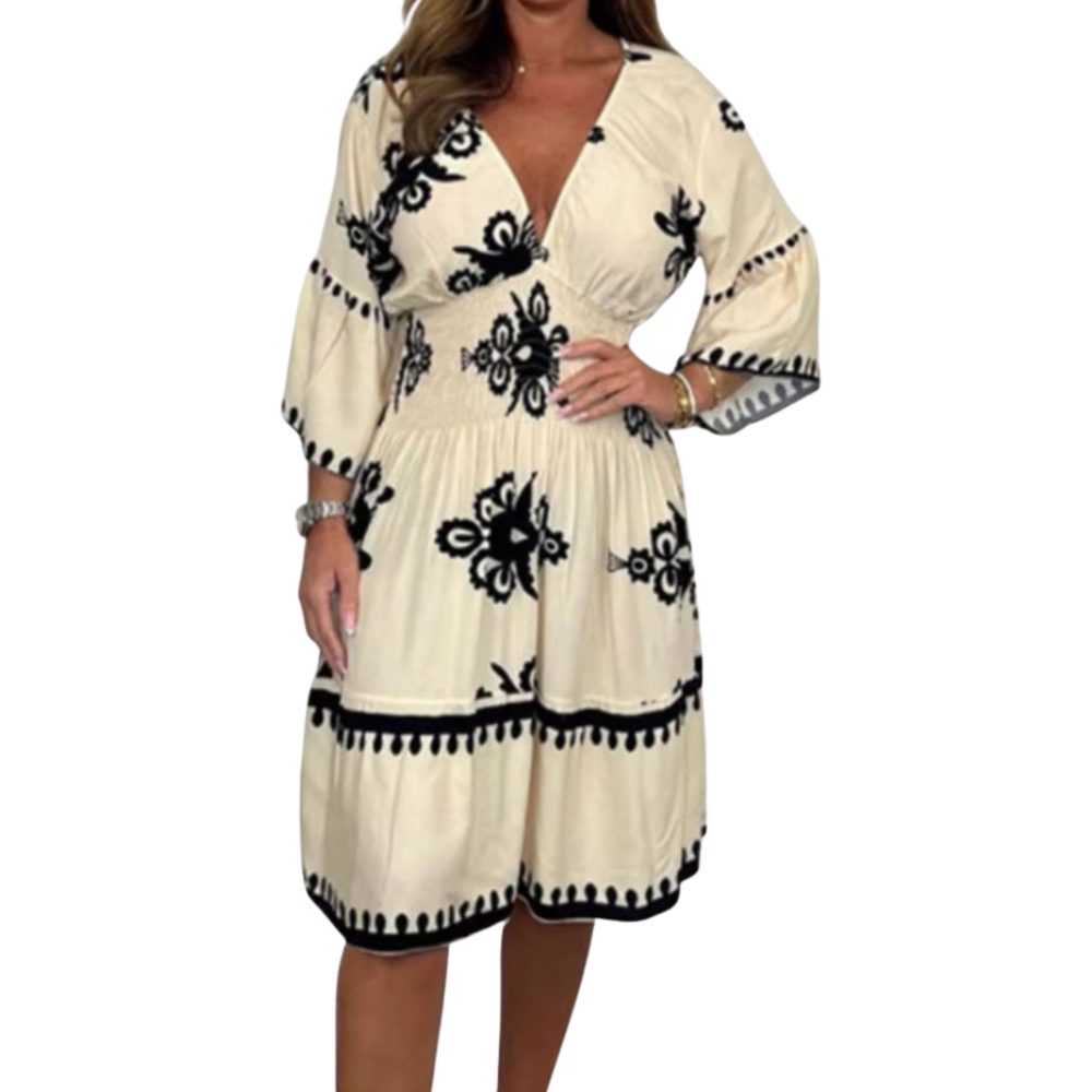 Elegante Vestido Midi Escote V