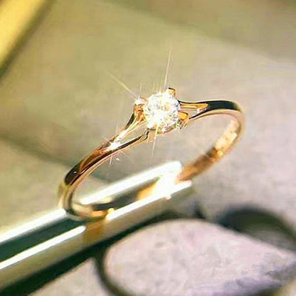 Minimalist Women’s Wedding Band with Cubic Zirconia