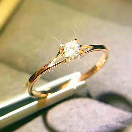 Minimalist Women’s Wedding Band with Cubic Zirconia