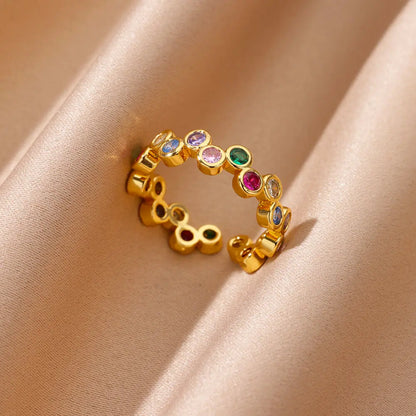 Zircon Heart Wedding Band For Women Stainless Steel