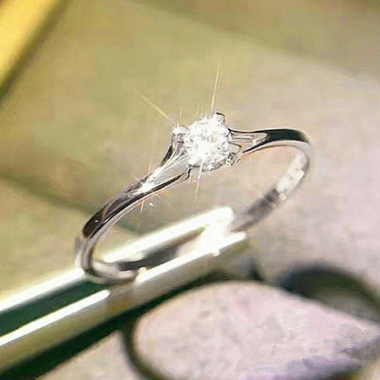 Minimalist Women’s Wedding Band with Cubic Zirconia