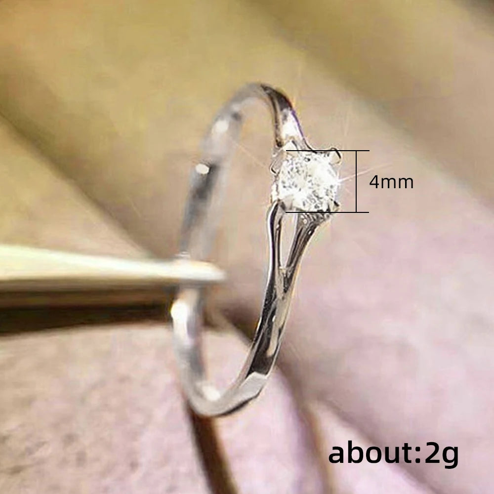 Minimalist Women’s Wedding Band with Cubic Zirconia