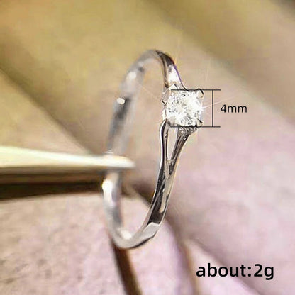 Minimalist Women’s Wedding Band with Cubic Zirconia